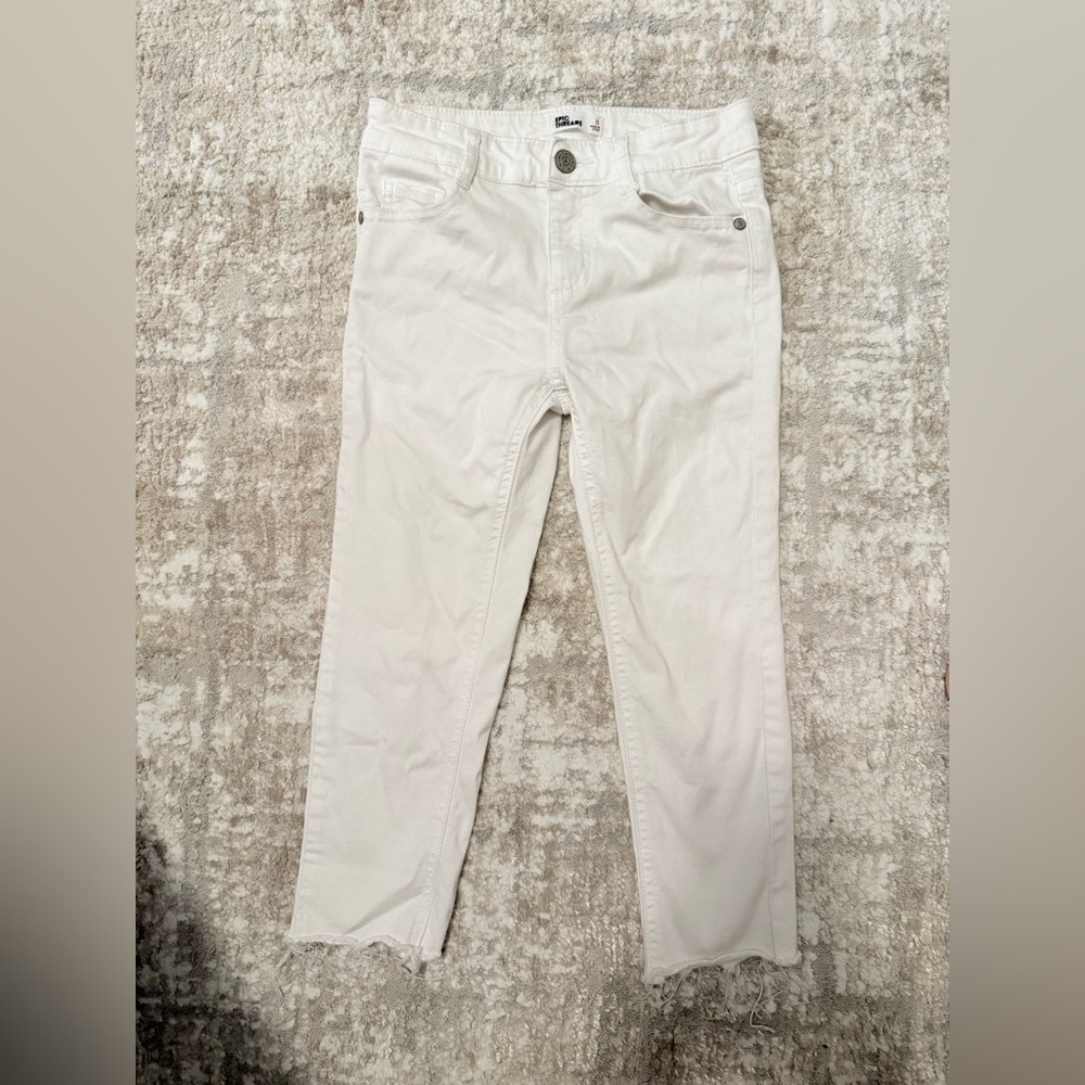 Epic Threads Kids white Jeans with distressed bottom size 8